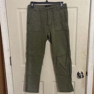 American Eagle Olive Vintage Hi-Rise cropped pants size 4